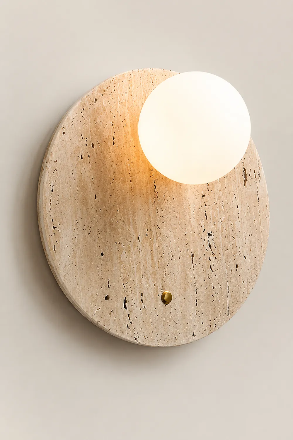 Japanese Oval Travertine Wall Light - Lumpaz