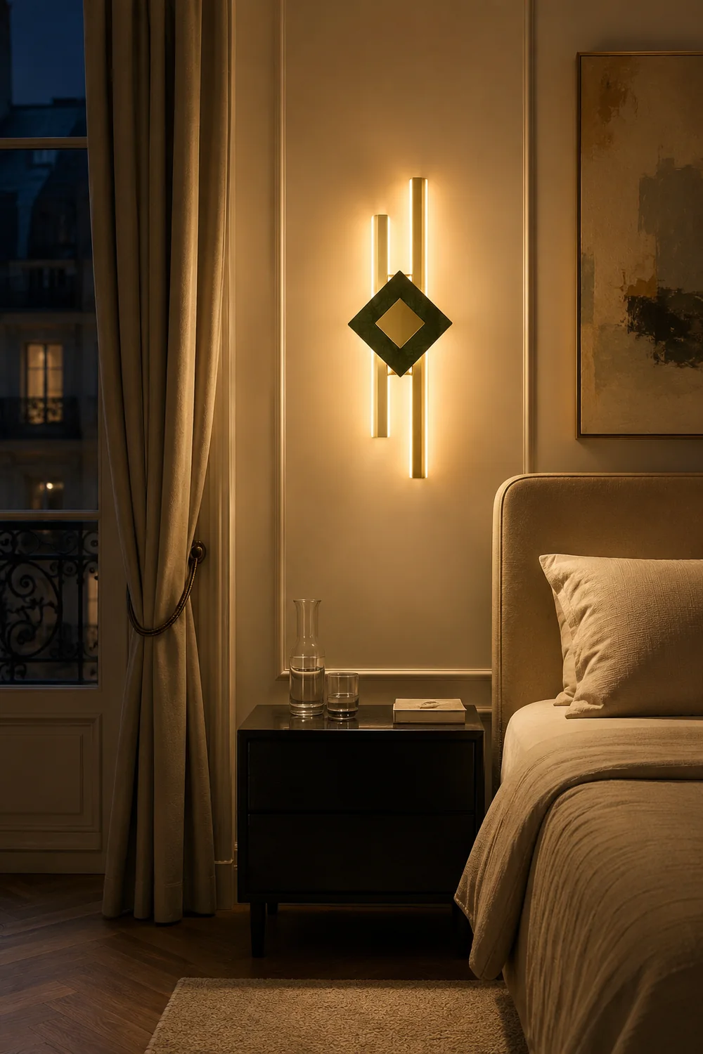 Green Marble Square LED Wall Light - Lumpaz