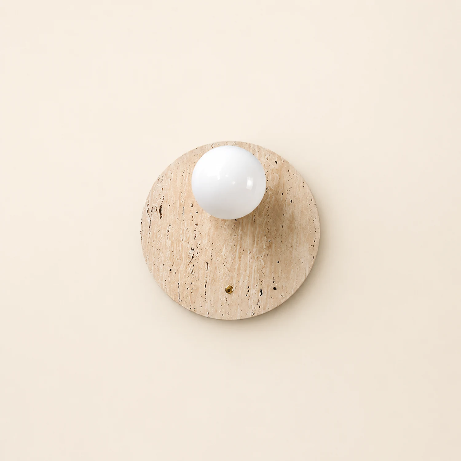 Japanese Oval Travertine Wall Light - Lumpaz