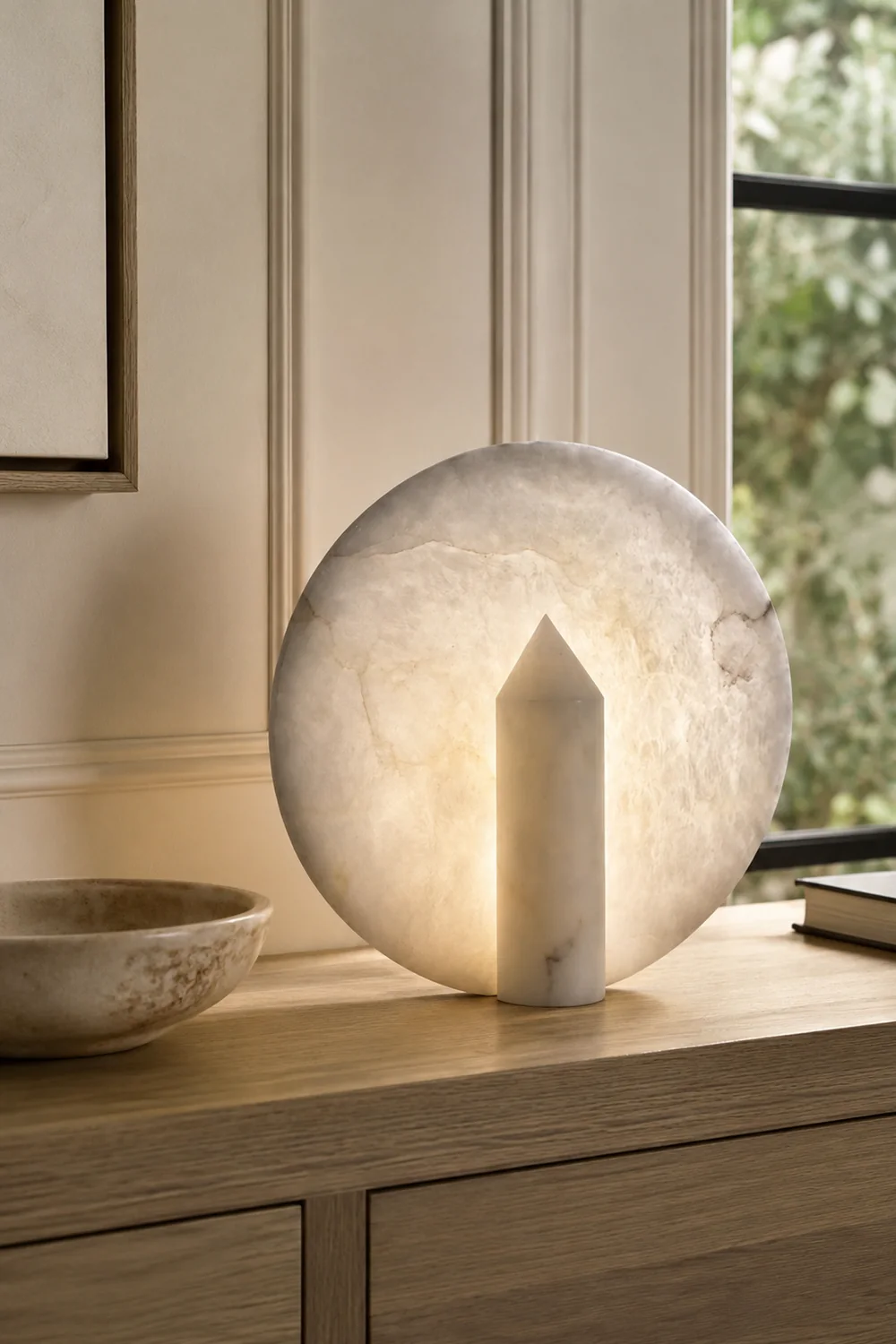 Geometric Alabaster Table Lamp - Lumpaz