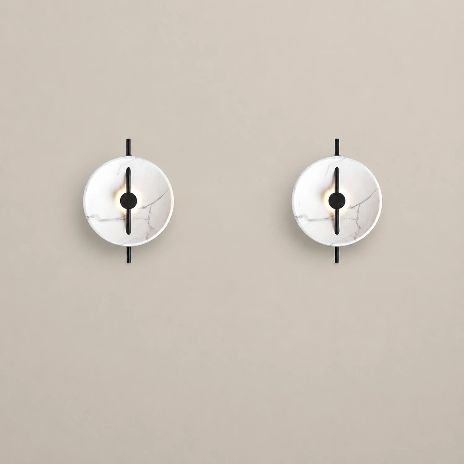 Contemporary Resin Round Marble Wall Light - Lumpaz