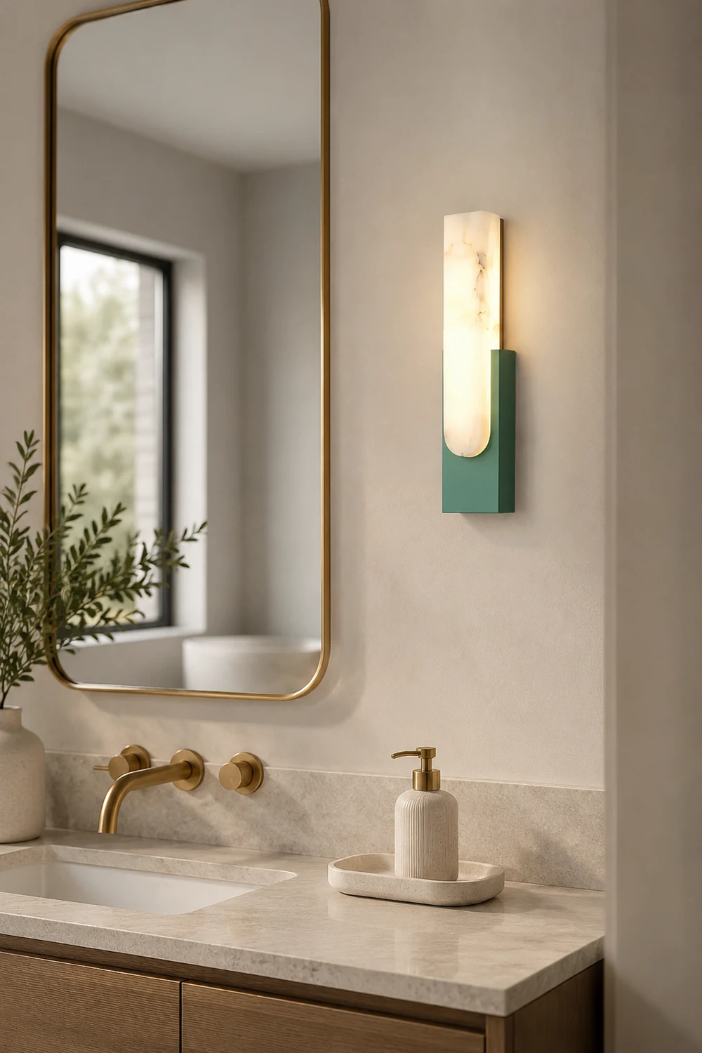 Contemporary Marble LED Wall Sconce - Lumpaz