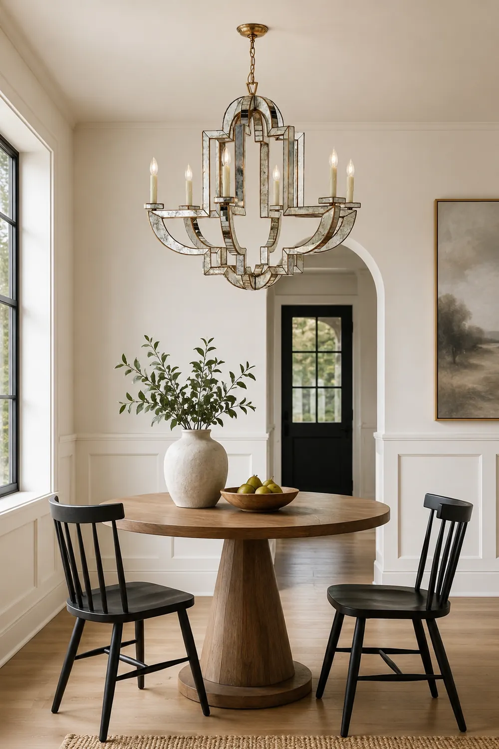 Art Deco Mirrored Candle Chandelier - Lumpaz