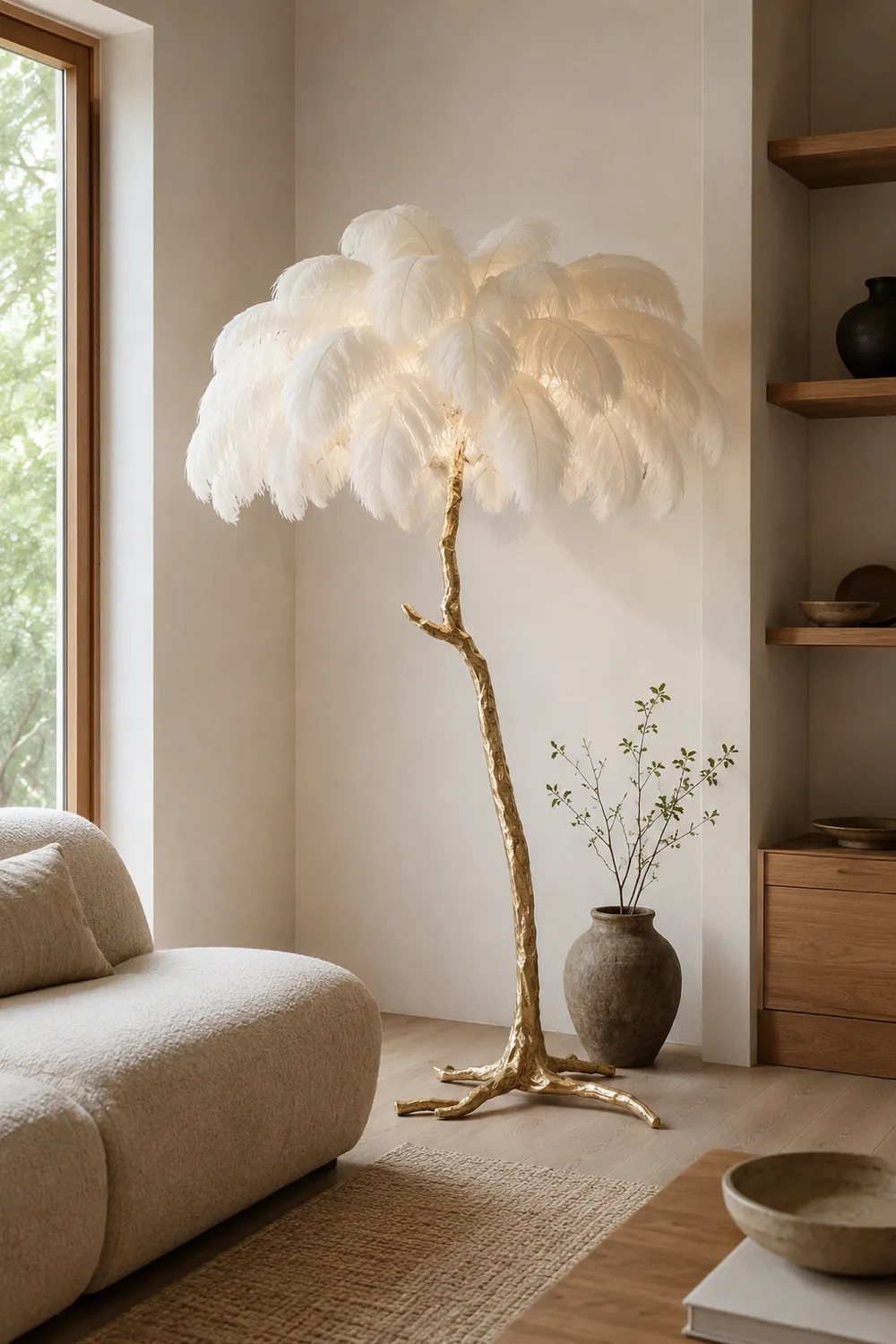 Colorful Ostrich Feather Floor Lamp - Lumpaz