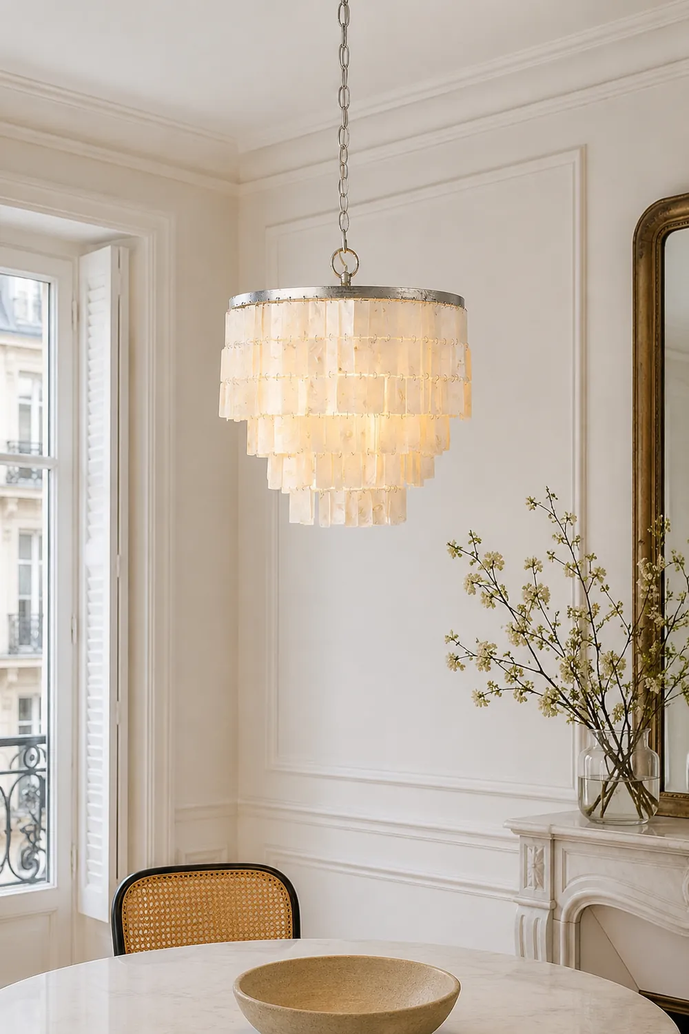 Tiered Capiz Skye Chandelier - Lumpaz