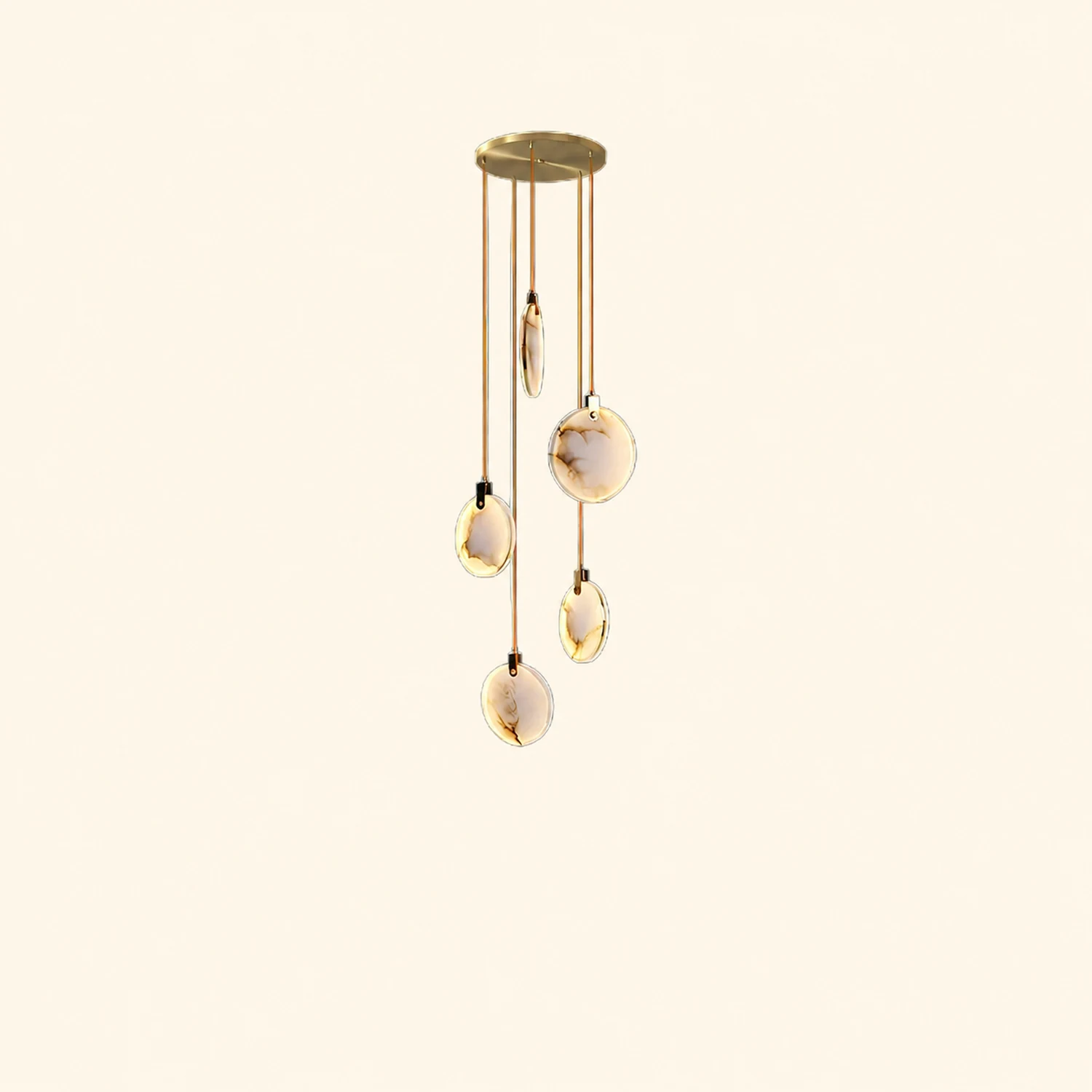 Tiered Alabaster Staircase Chandelier - Lumpaz