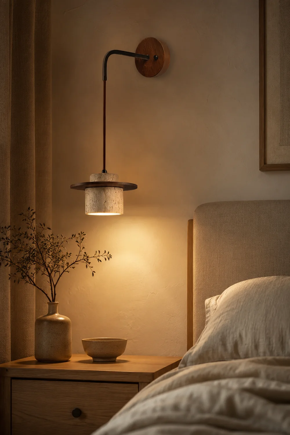 Rustic Textured Cata  Stone Wall Lamp - Lumpaz