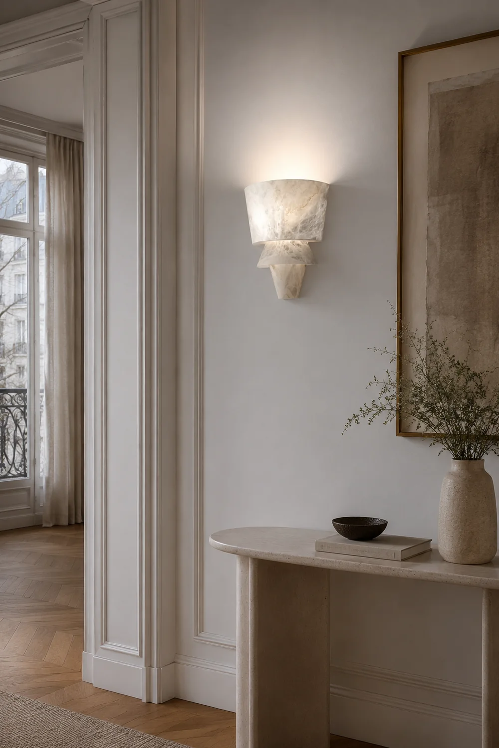 Geometric Alabaster Wall Lamp - Lumpaz