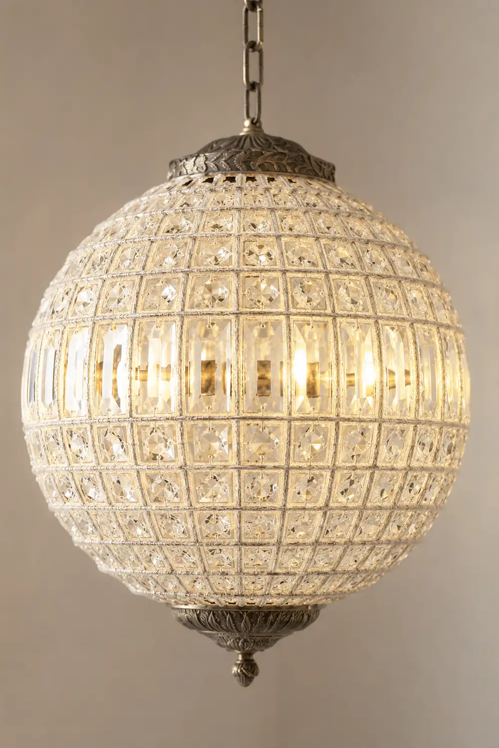 Vintage style crystal ball Pendant Light - Lumpaz