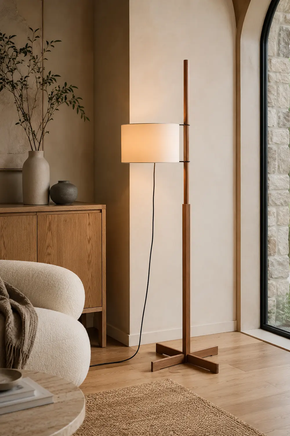 Minimalist Wooden Adjustable Floor Lamp - Lumpaz