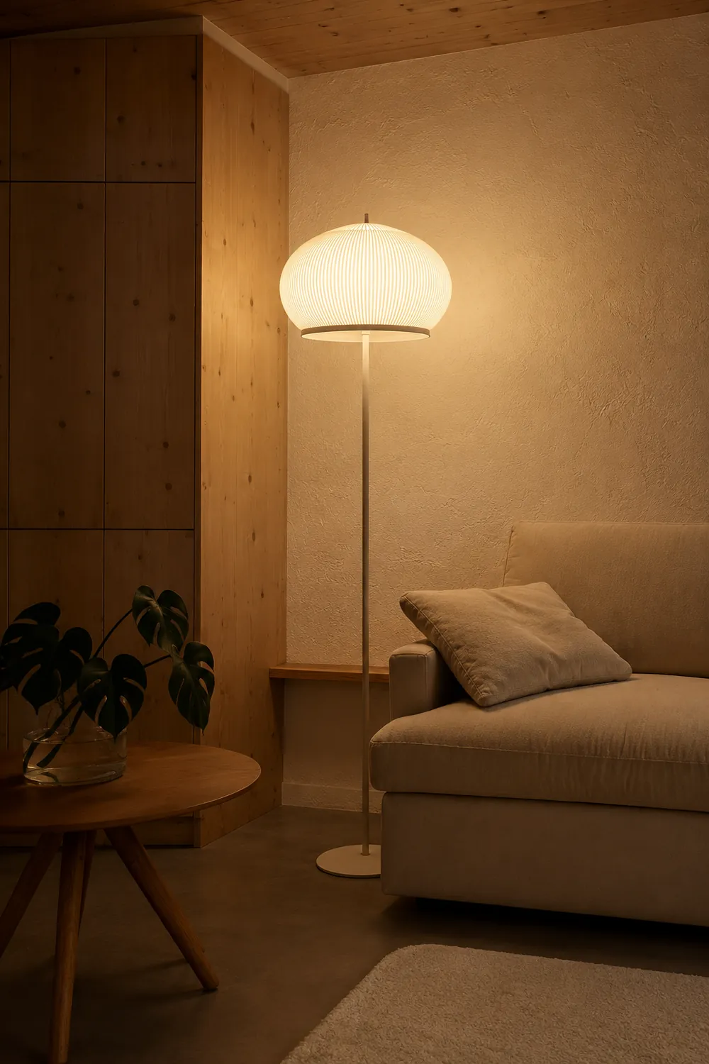Knitted Round Lantern Floor Lamp - Lumpaz