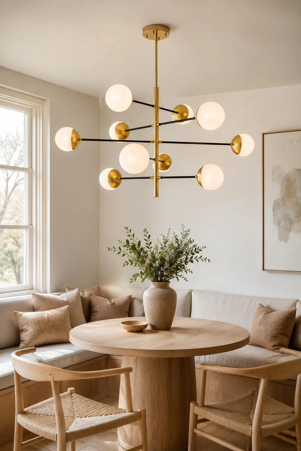 10-Globe Modern Brass Chandelier - Lumpaz
