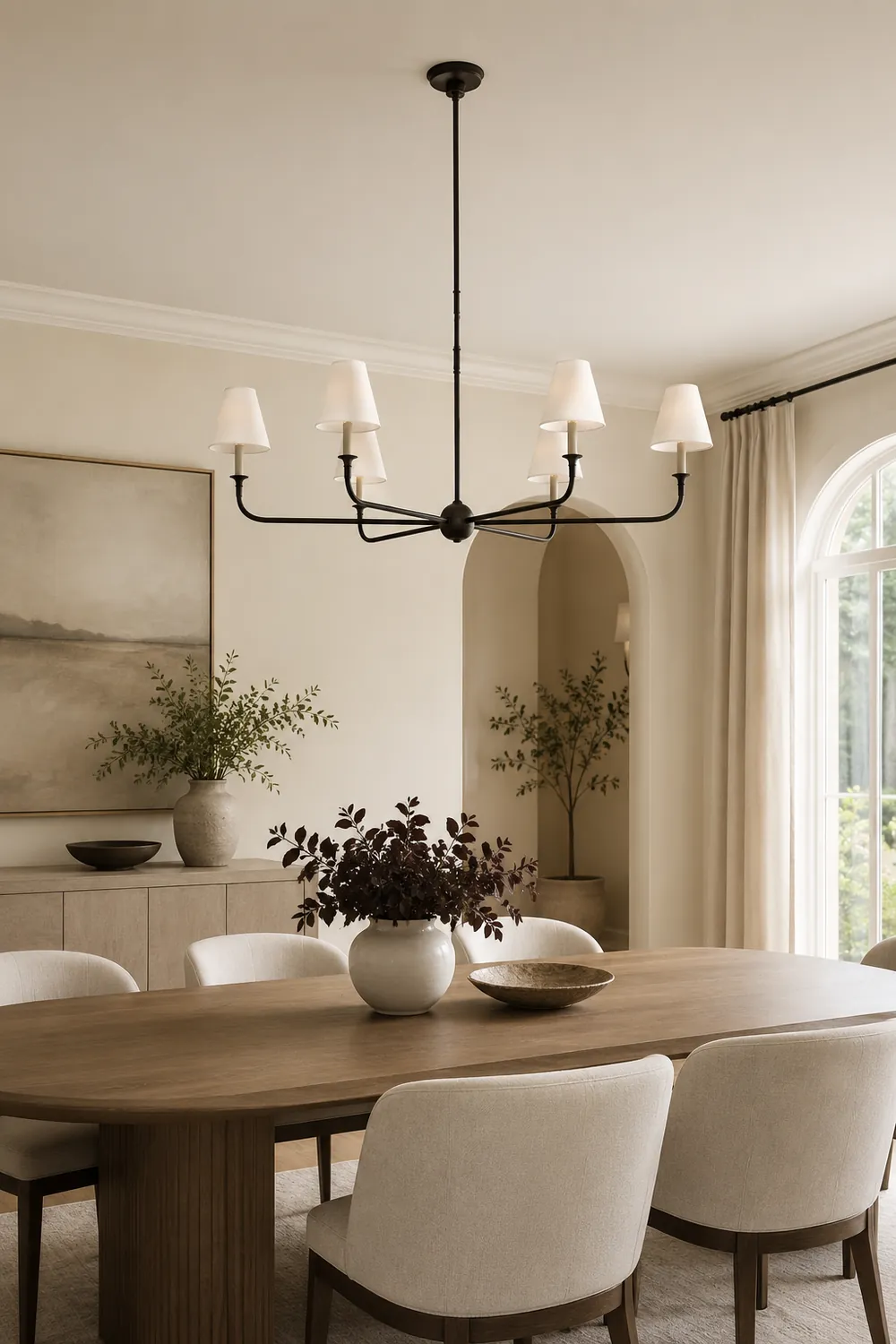 6-Arm Black Metal Chandelier - Lumpaz