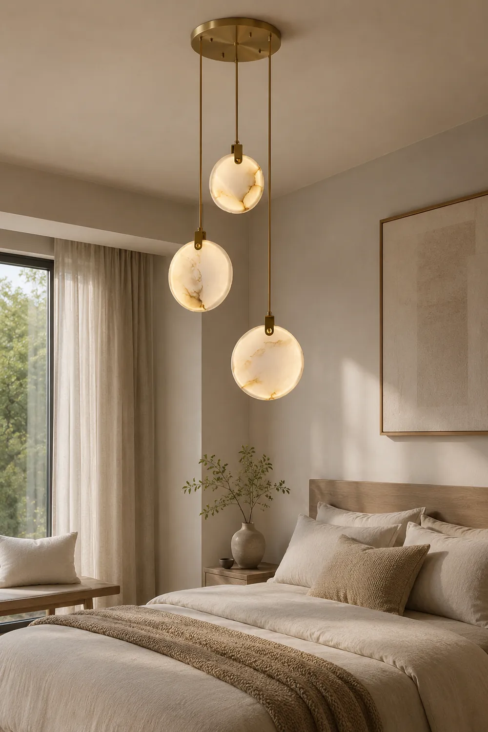 Tiered Alabaster Staircase Chandelier - Lumpaz