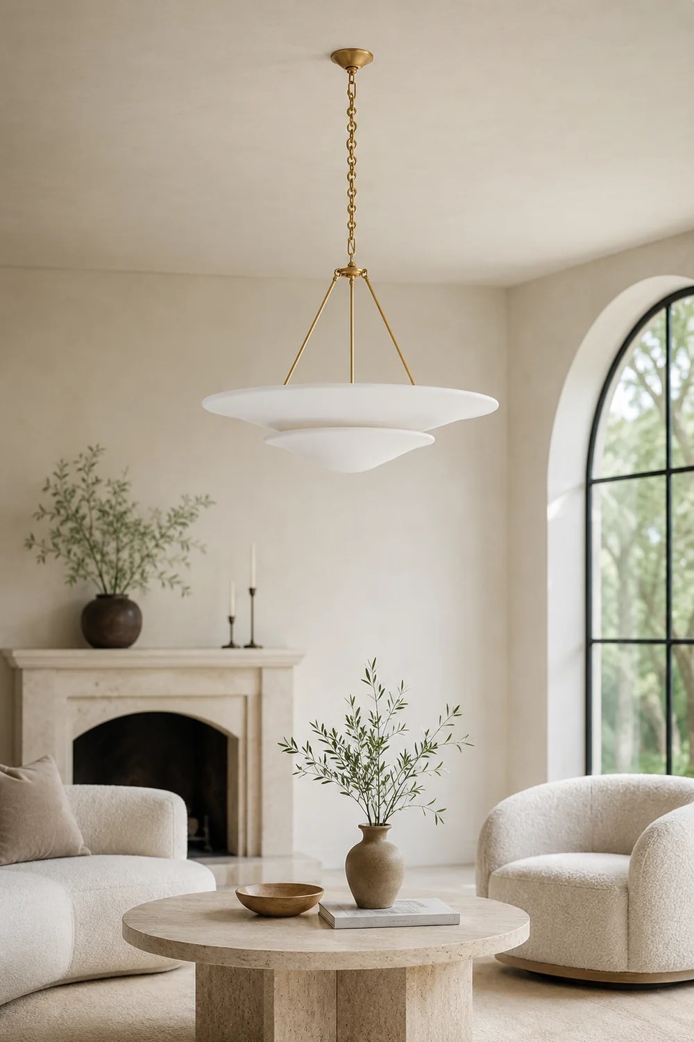 Mollino Large Multi-Layered Plaster Chandelier - Lumpaz