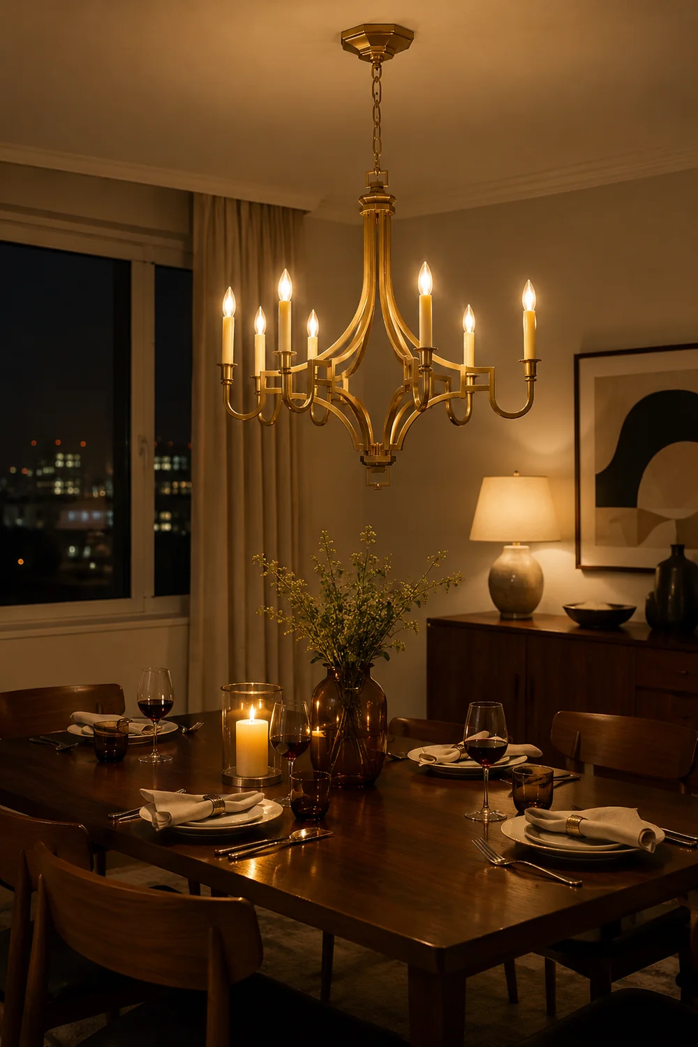 Luxury Gold Candle-Style Mykonos Chandelier - Lumpaz