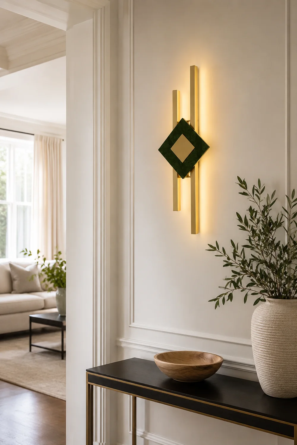 Green Marble Square LED Wall Light - Lumpaz