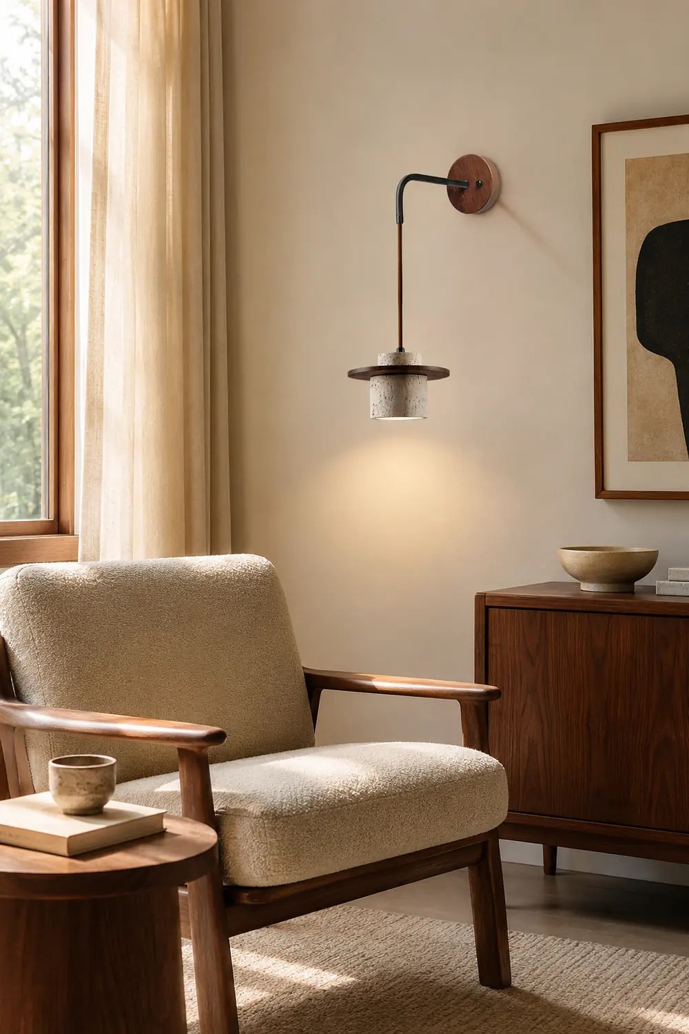 Rustic Textured Cata  Stone Wall Lamp - Lumpaz