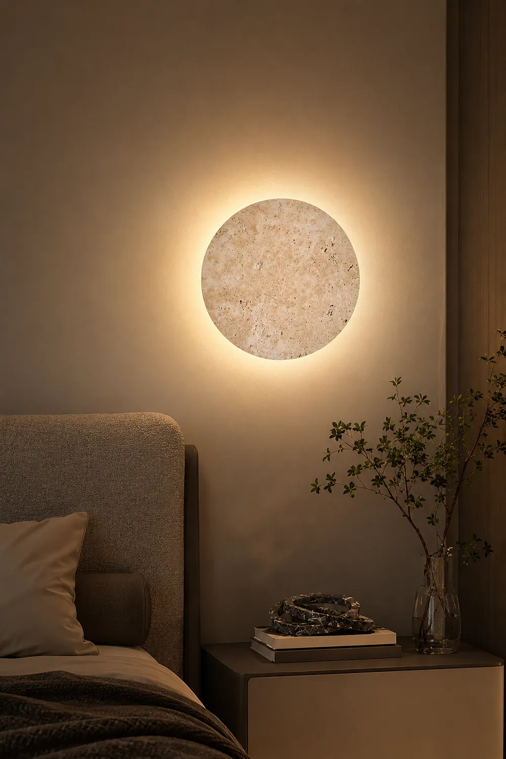 Round Natural Stone LED Wall Light - Lumpaz