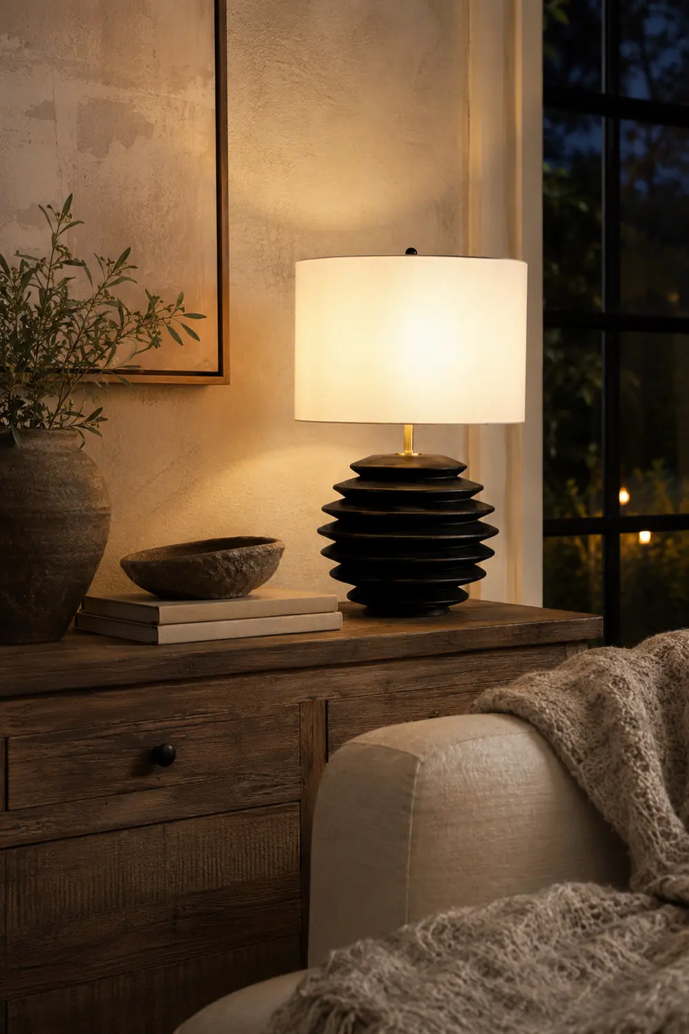 Modern Accordion Round Table Lamp - Lumpaz