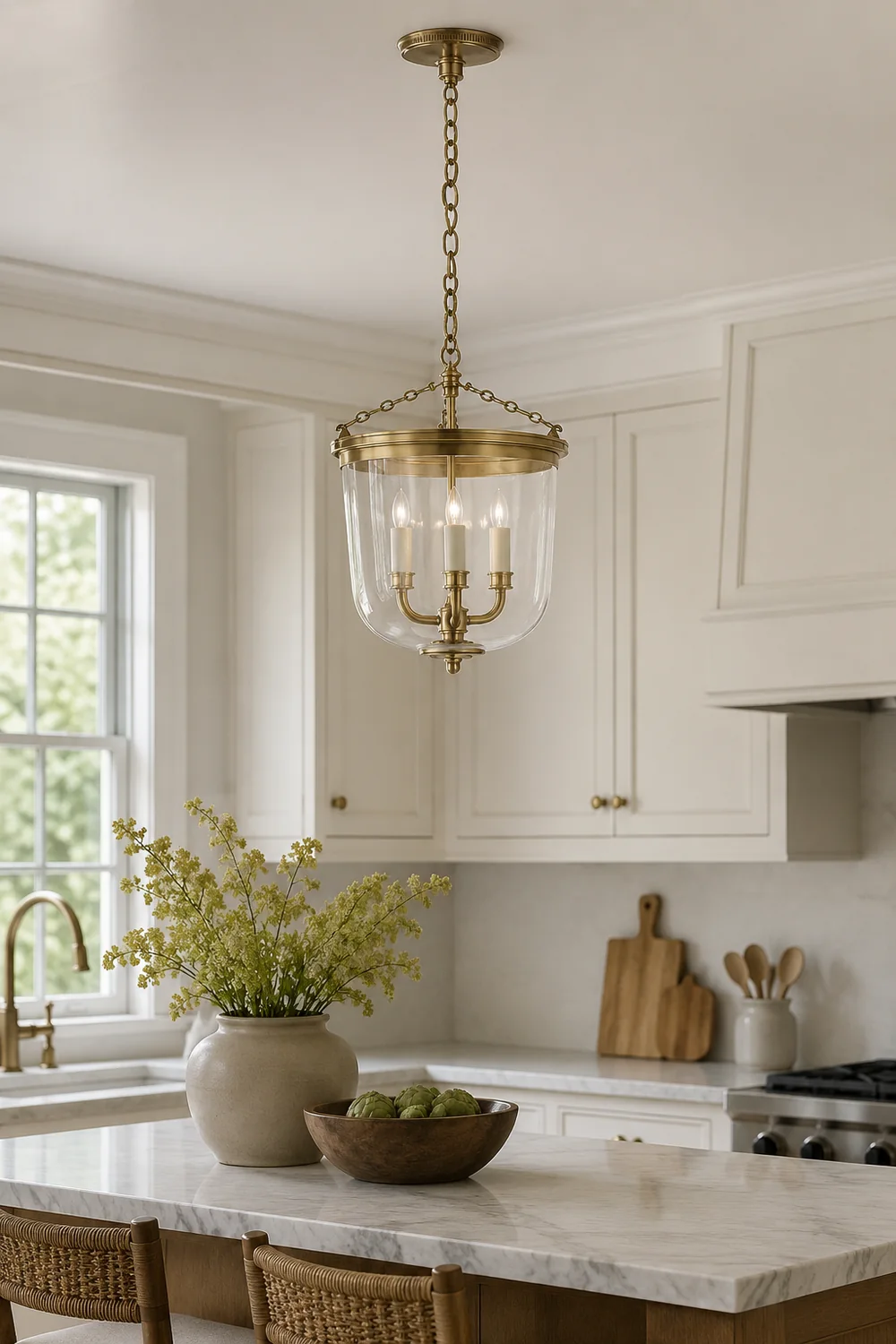 Thomas OBrien Merchant Brass Pendant Light - Lumpaz