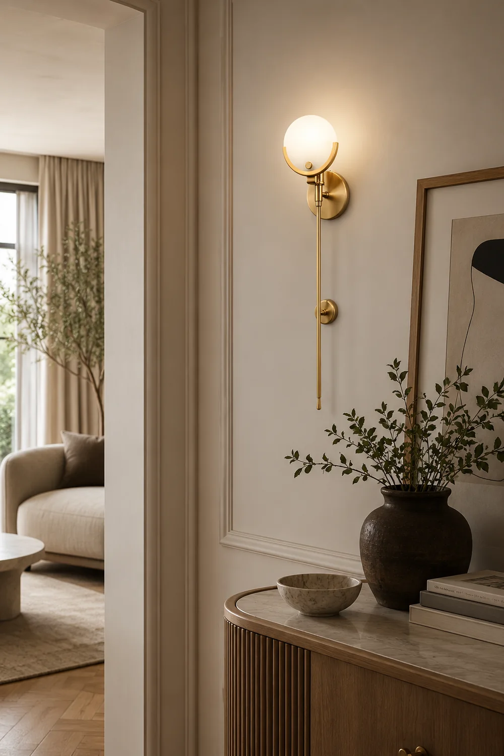 Universal Ava Brass Wall Light - Lumpaz