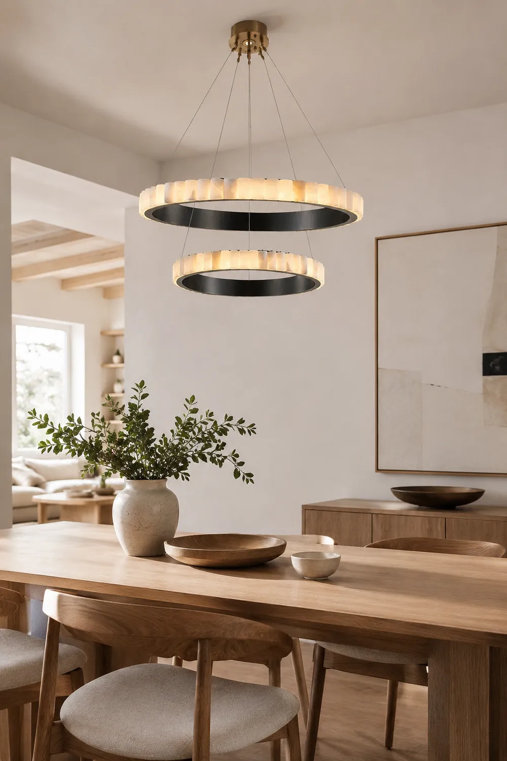 Avalon Halo Alabaster Chandelier - Lumpaz