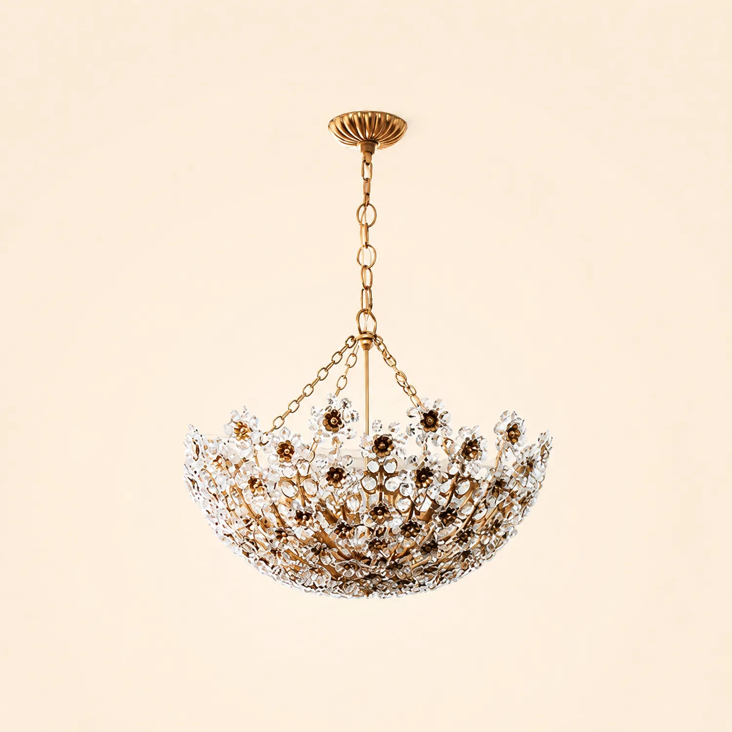 Claret Crystal Flower Basket Chandelier - Lumpaz