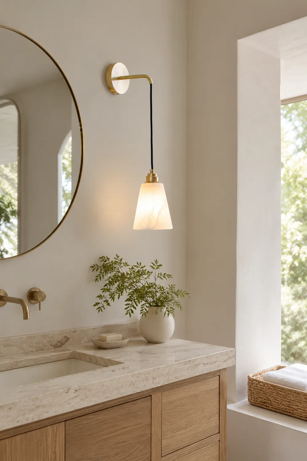 Droplet Alabaster Wall Lamp - Lumpaz
