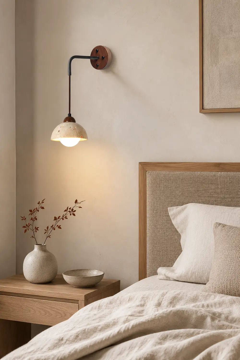 Wabi-sabi texture stone wall lamp - Lumpaz