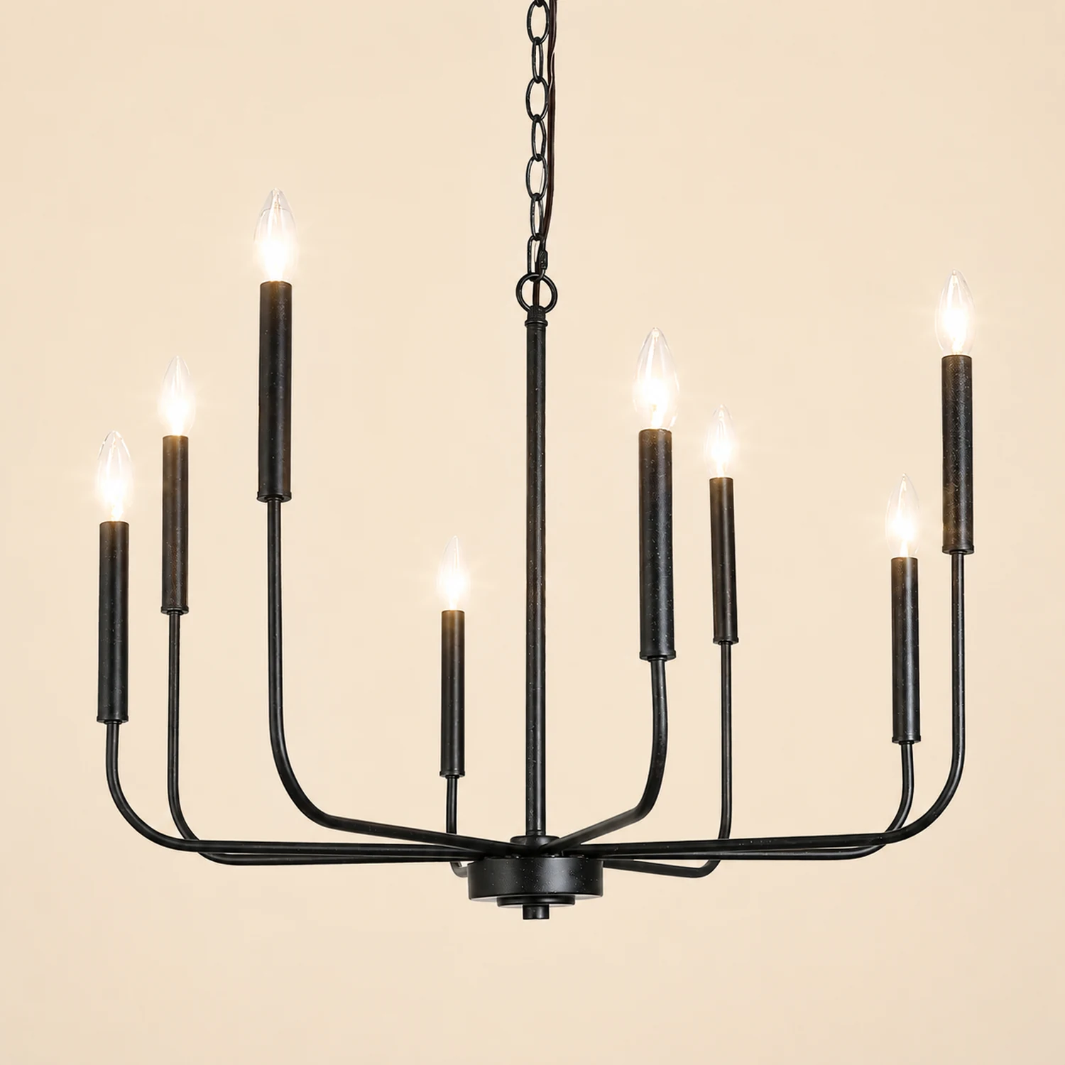 Modern Black Candlestick Chandelier - Lumpaz