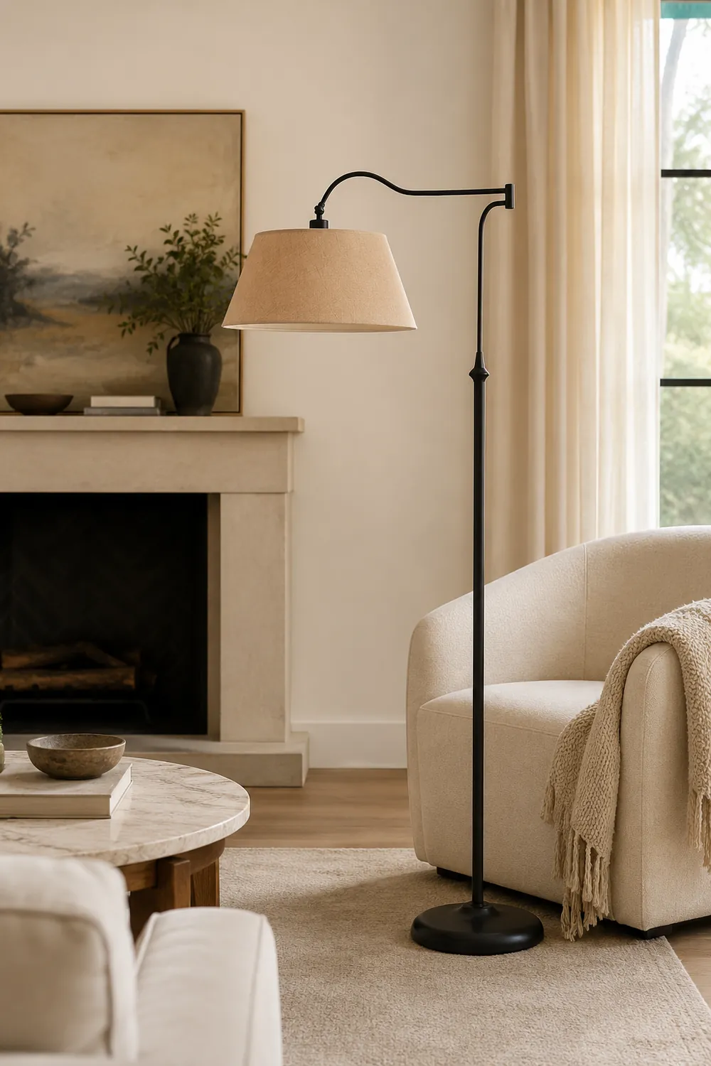 Adesso 3349-26 Rodeo Linen Floor Lamp - Lumpaz