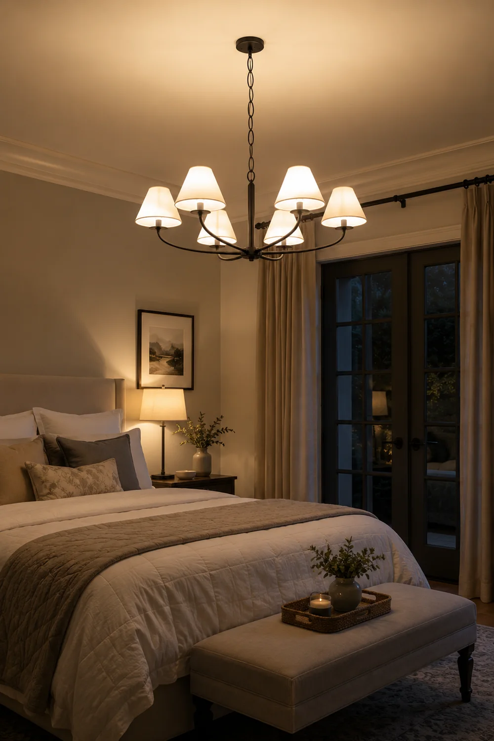 Modern Black Fabric Stacey Chandelier - Lumpaz