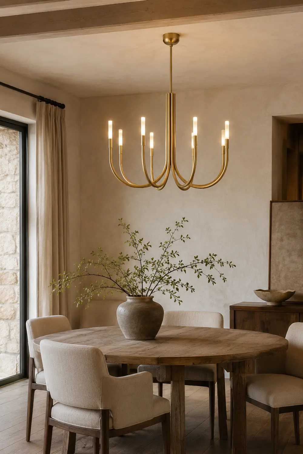 Rousseau 8-Light Brass Candle Chandelier - Lumpaz