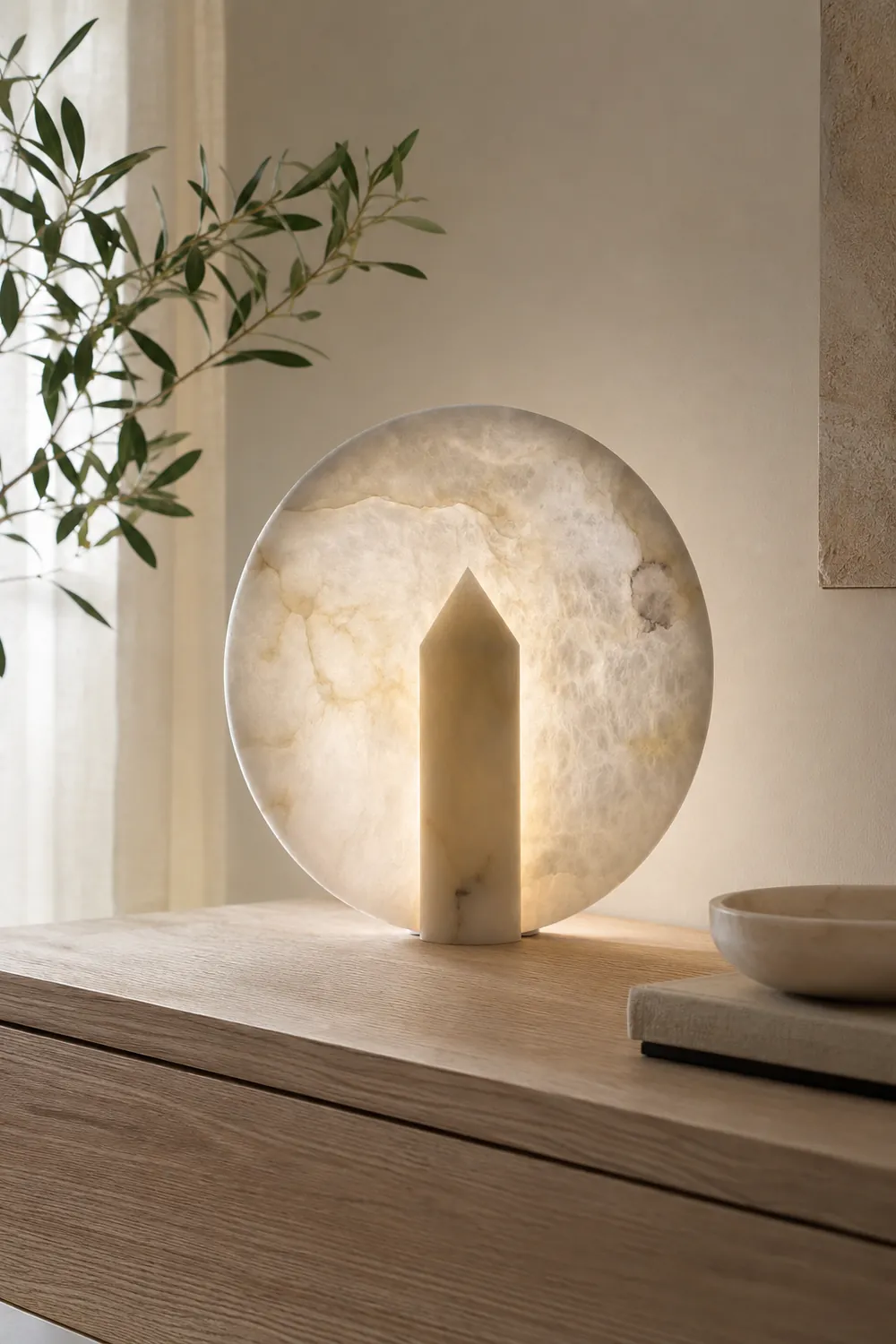Geometric Alabaster Table Lamp - Lumpaz