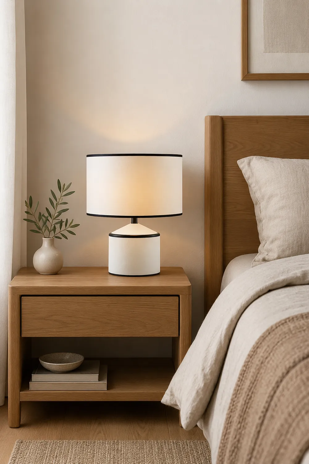 Cyls Minimalist Drum Shade Table Lamp - Lumpaz