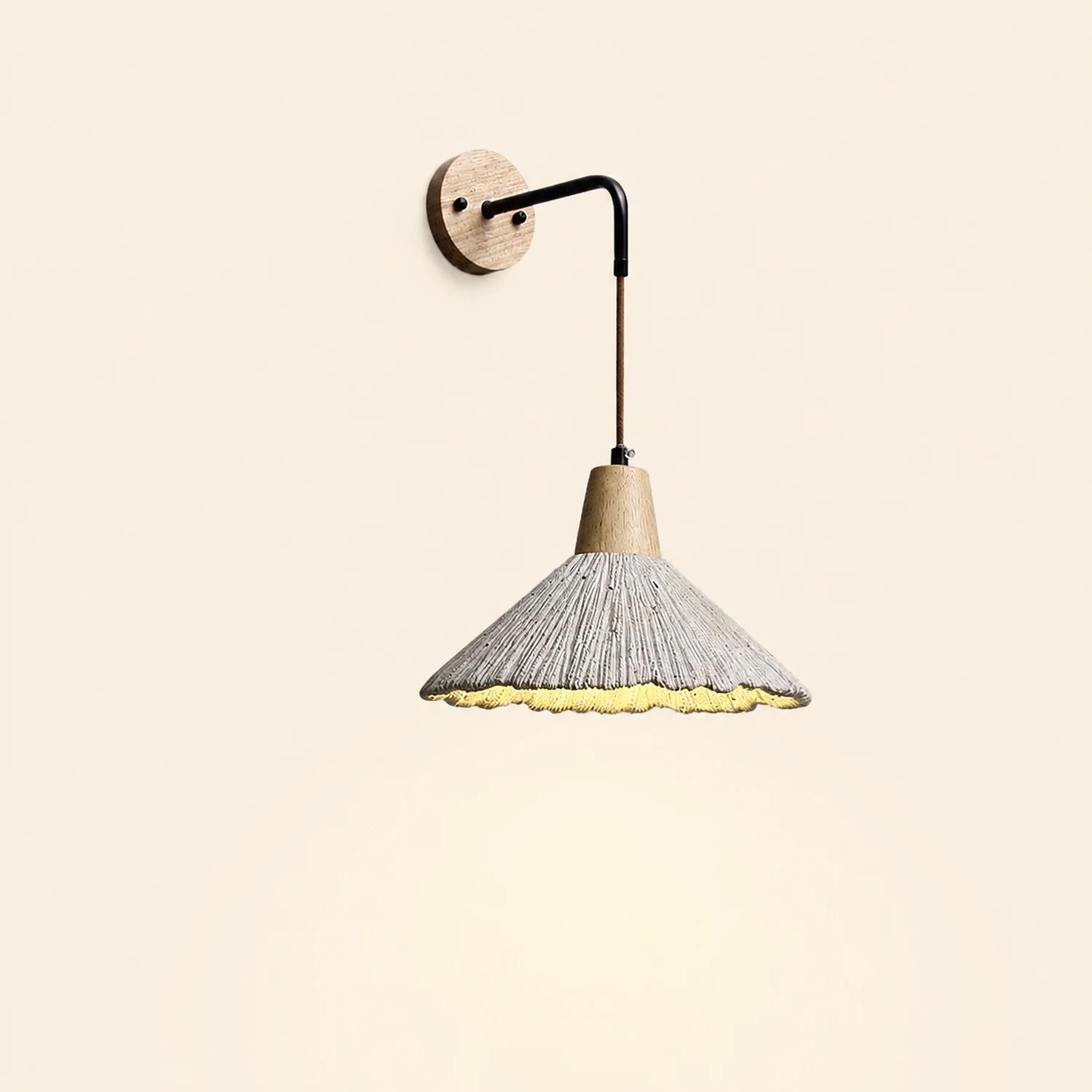 Vintage Textured Wood Wall Lamp - Lumpaz