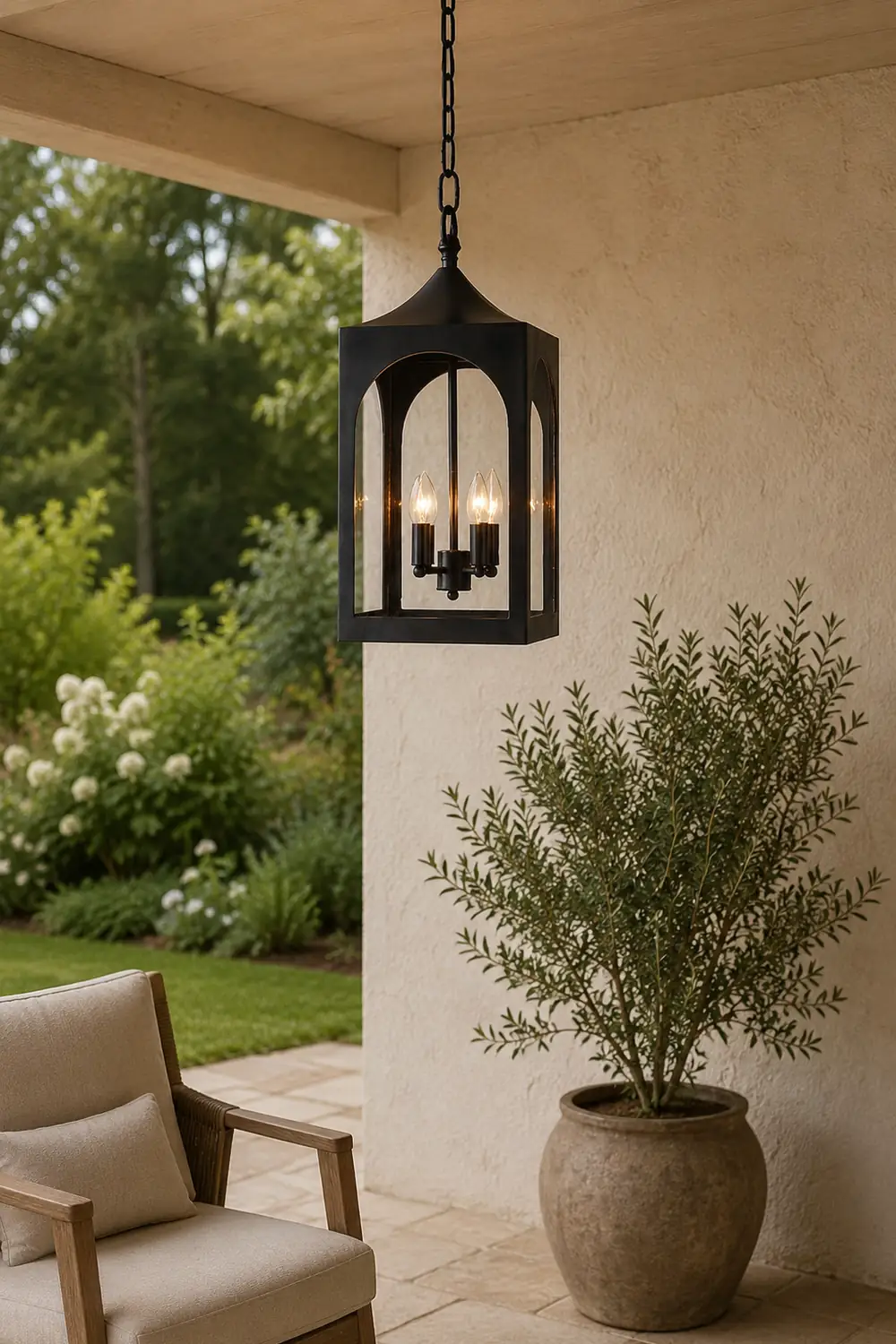 Caleb Vintage-Style Outdoor Lantern Pendant Light - Lumpaz