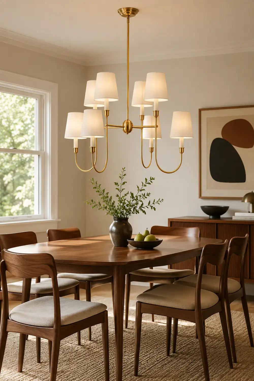 Vendome Gold Fabric Shade Chandelier - Lumpaz