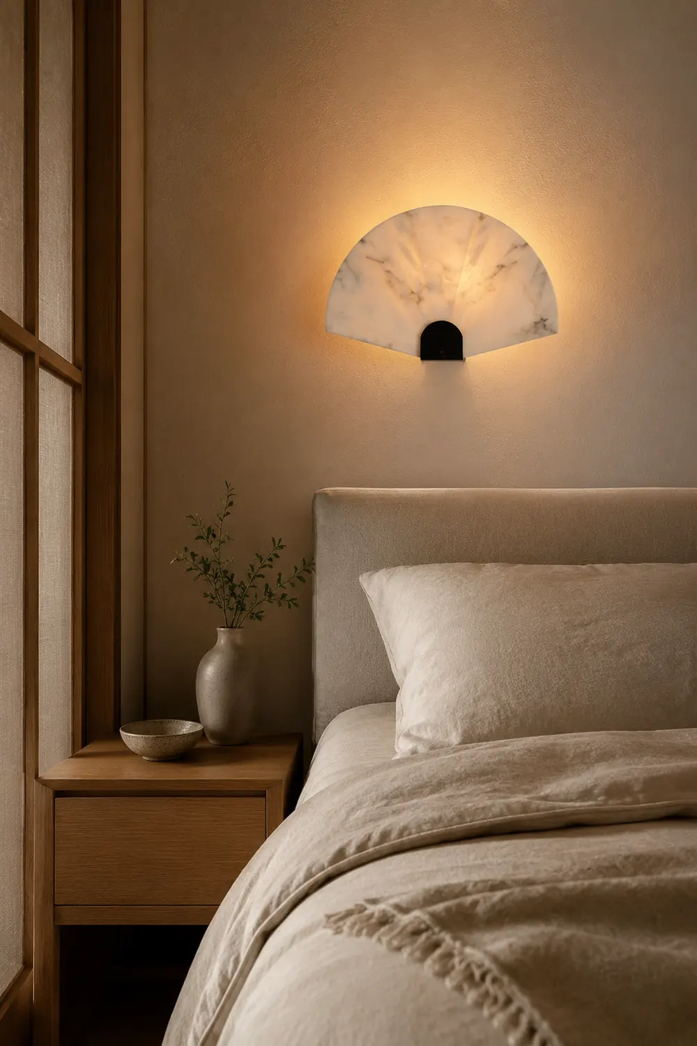 Fan-Shaped Alabaster Wall Light - Lumpaz