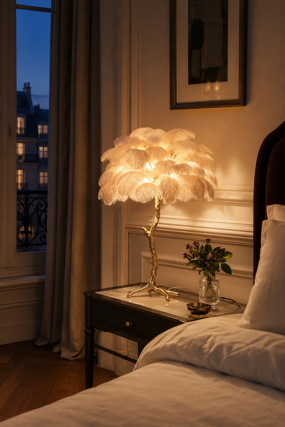 Colorful Ostrich Feather Table Lamp - Lumpaz