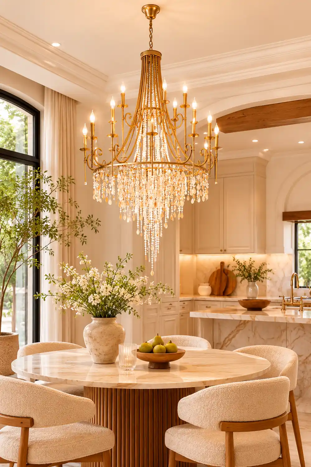 Tatum Lux American Shell Crystal Chandelier - Lumpaz