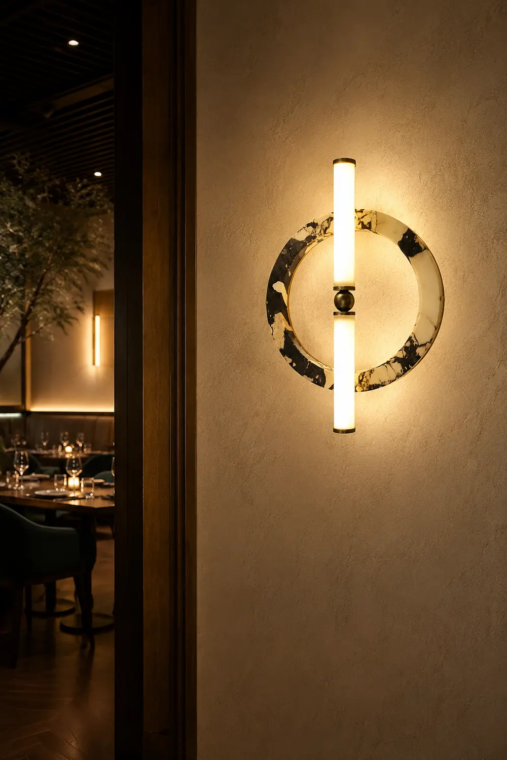 Bulgari marble ring wall lamp - Lumpaz