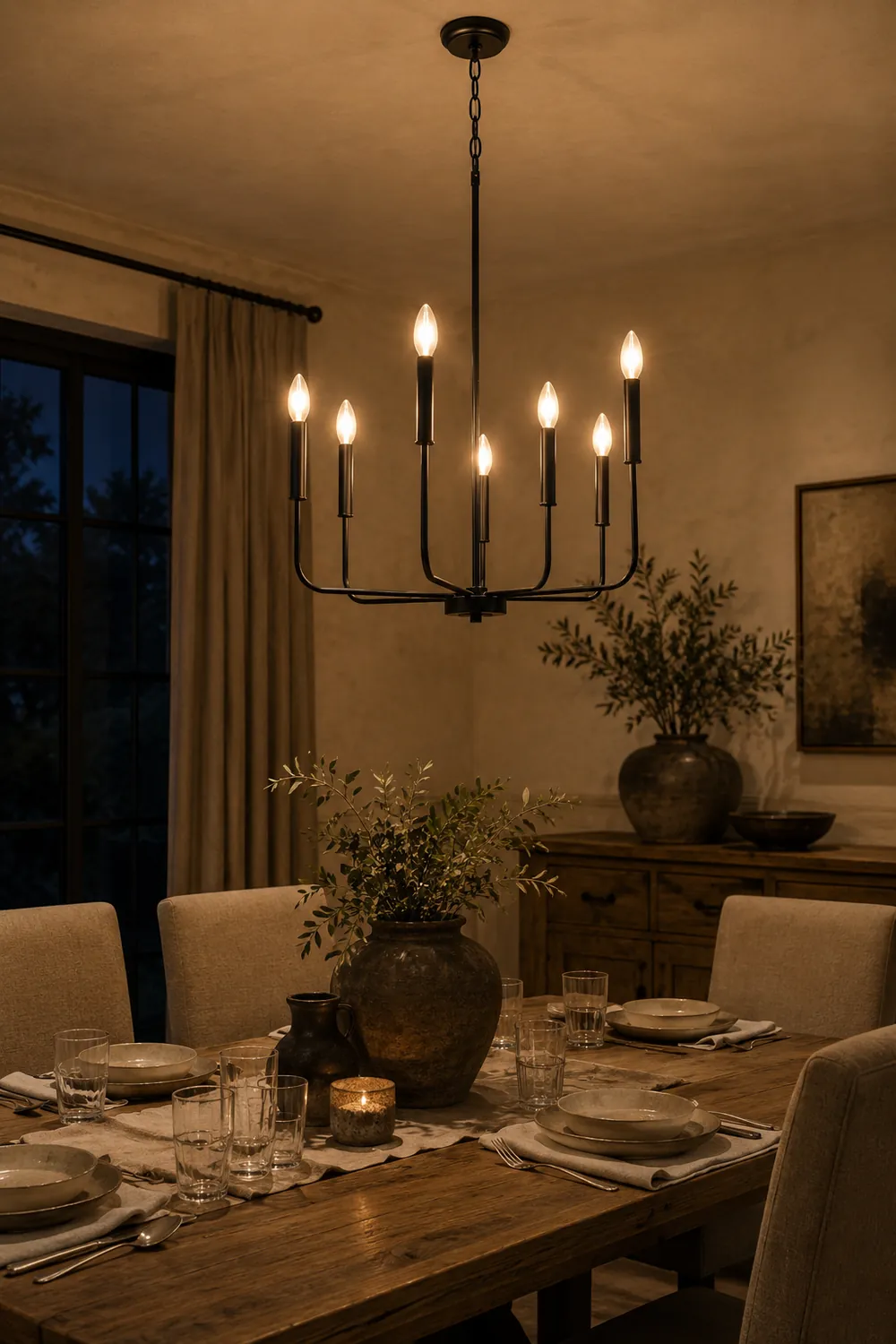 Modern Black Candlestick Chandelier - Lumpaz