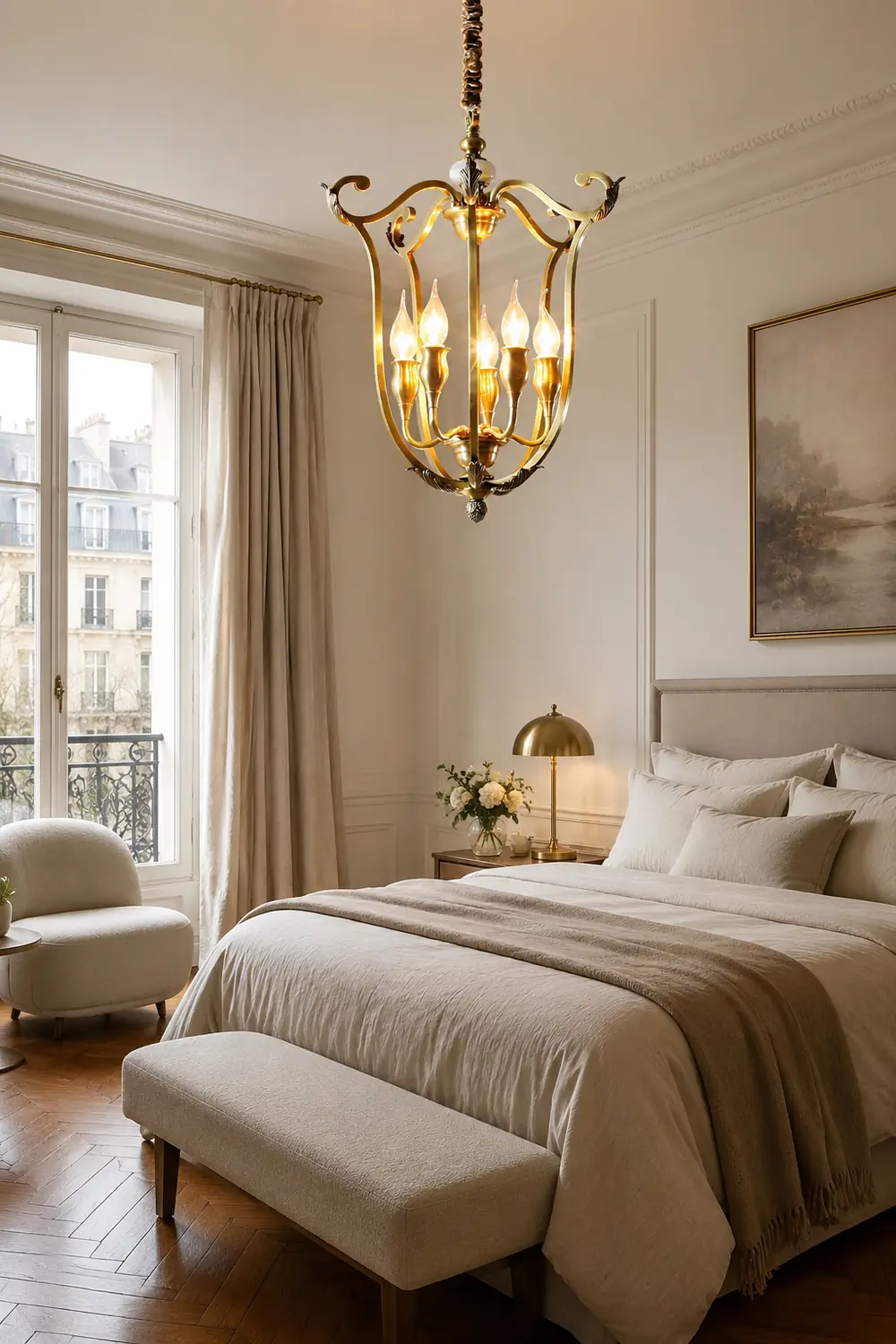 Classical carved candle chandelier - Lumpaz