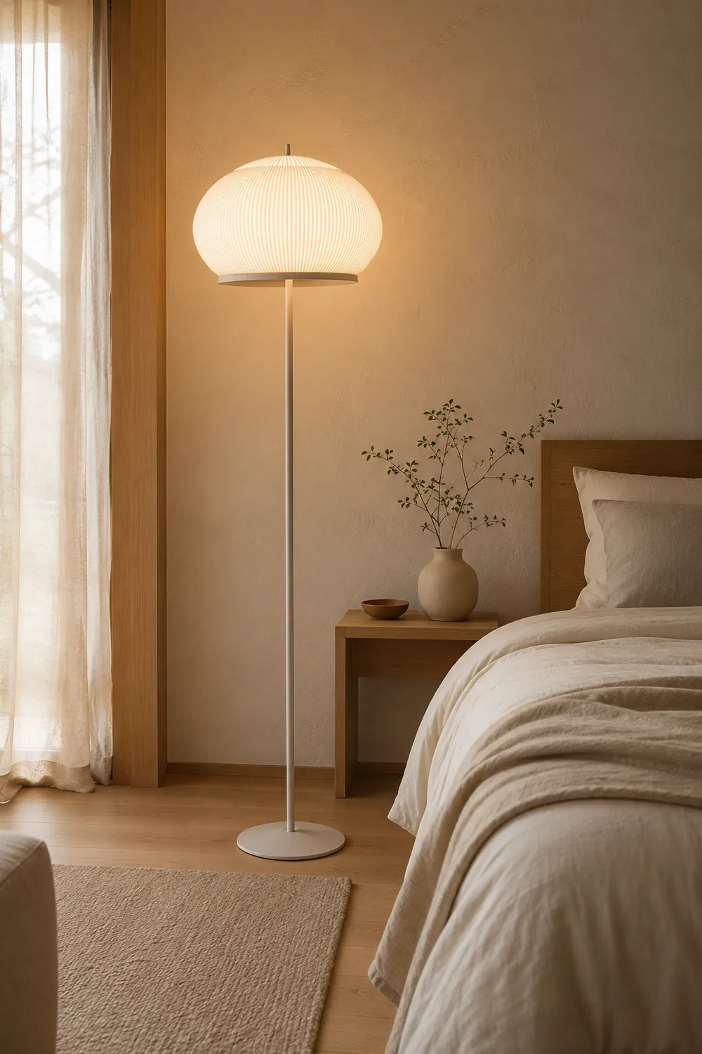 Knitted Round Lantern Floor Lamp - Lumpaz