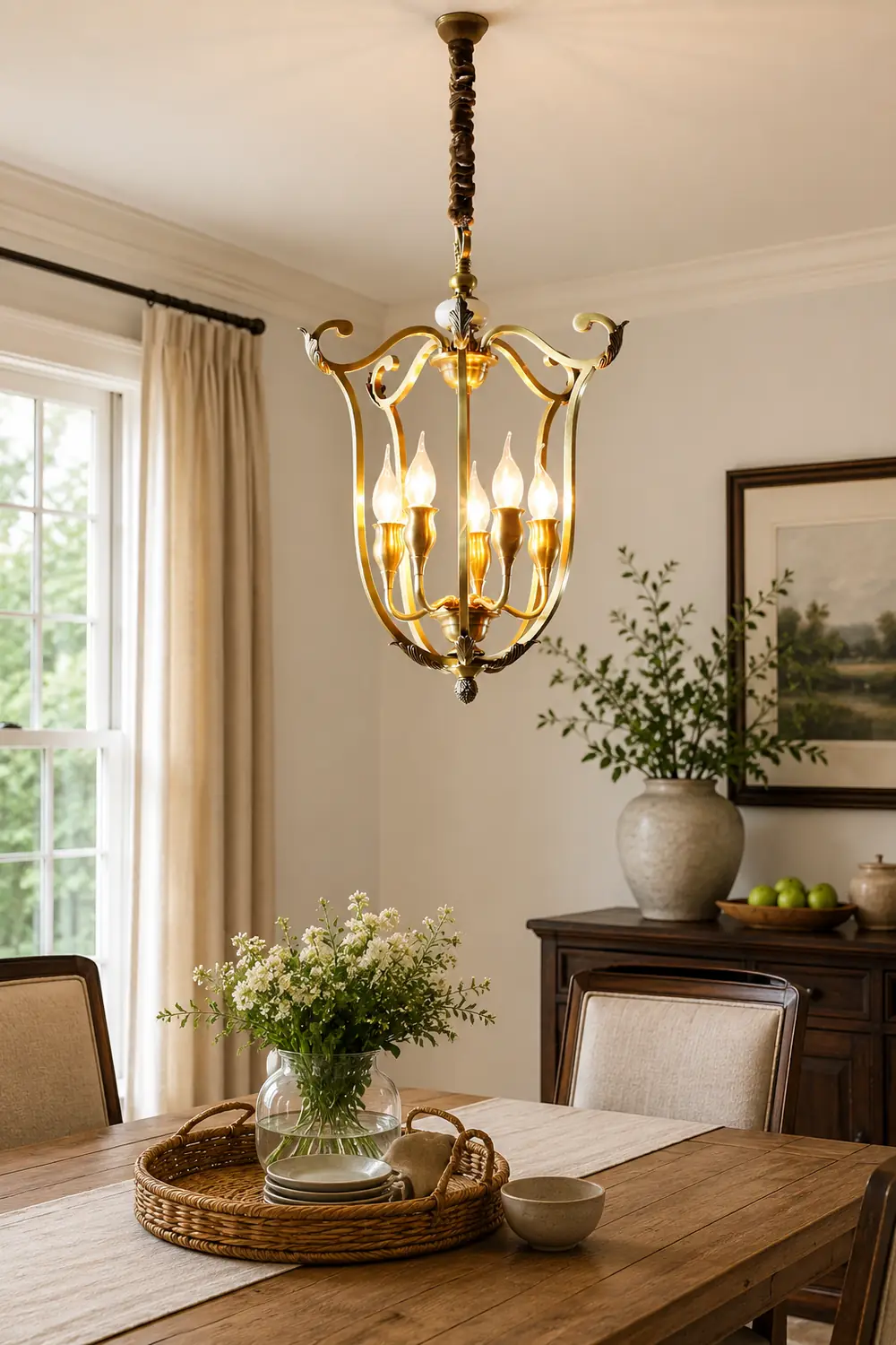 Classical carved candle chandelier - Lumpaz