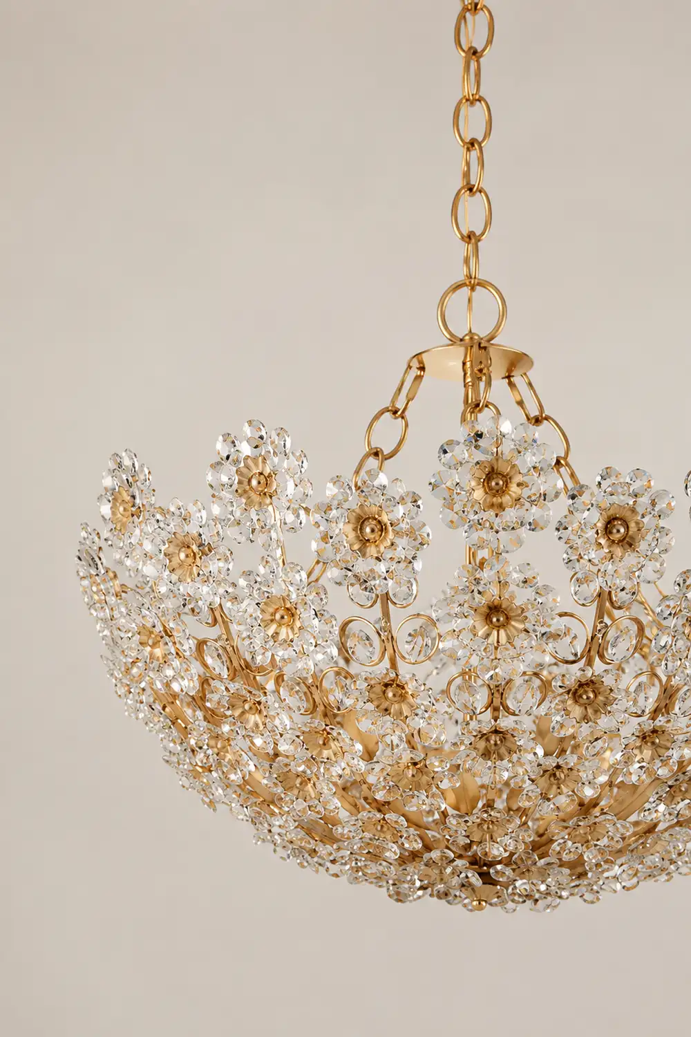 Claret Crystal Flower Basket Chandelier - Lumpaz