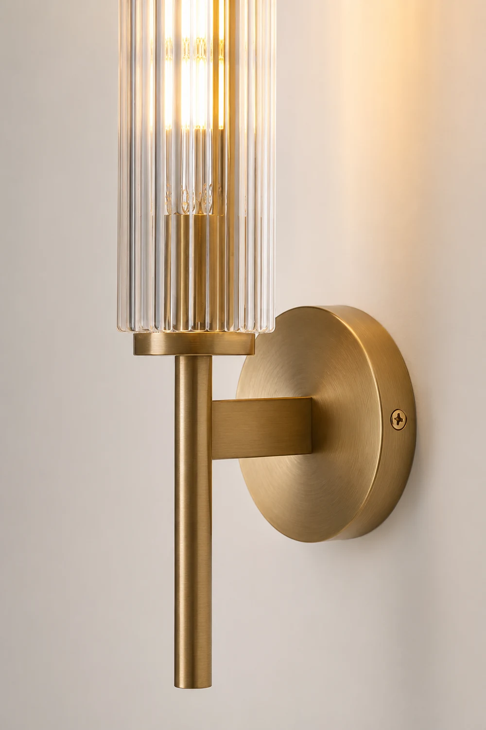 Glass Linear Brass Wall Light - Lumpaz