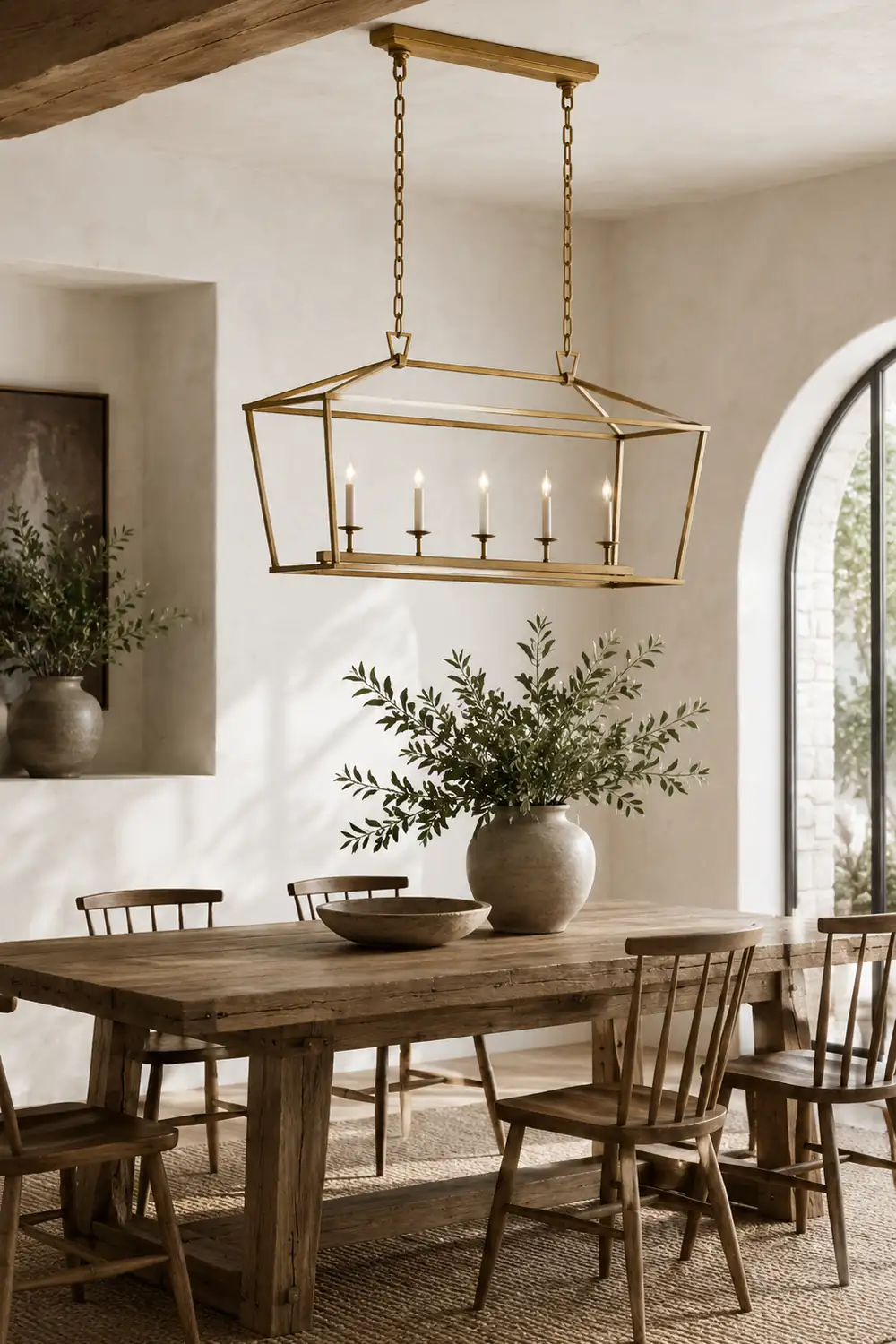 Gold Rectangular Lantern Linear Chandelier - Lumpaz